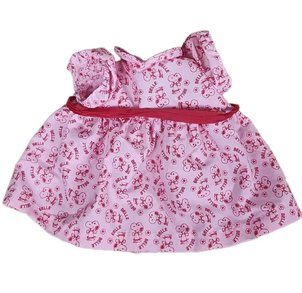 Vtg Peanuts Snoopy Belle Pink and Red Doll Dress United Feature 1958